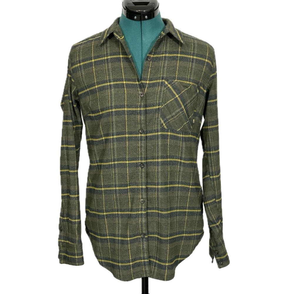 Outdoor Research Kulshan Flannel Tunic Womens Small Green Plaid Button Up 271491